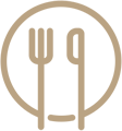 Fork and knife dining icon
